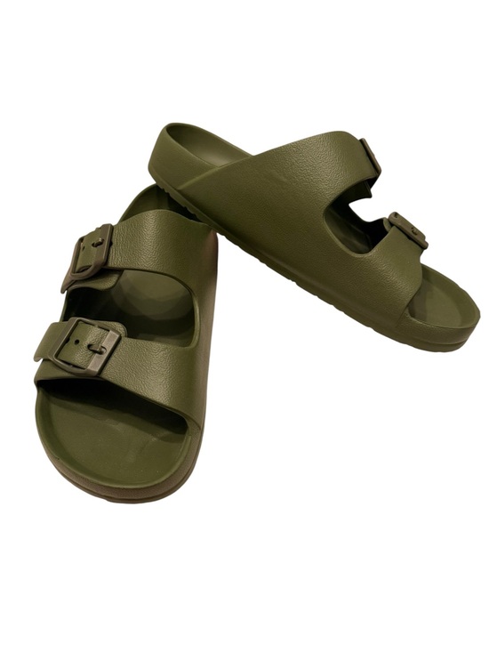 Maurices Shoes - Maurices Olive Green Double-Buckle Slide Sandals